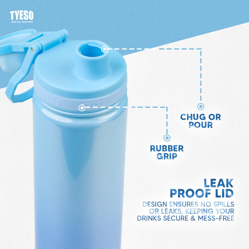 TYESO 750ml Rainbow Insulated Tumbler Stainless Steel Bottle with Handle Bbag | India’s Best Online Stationery Store