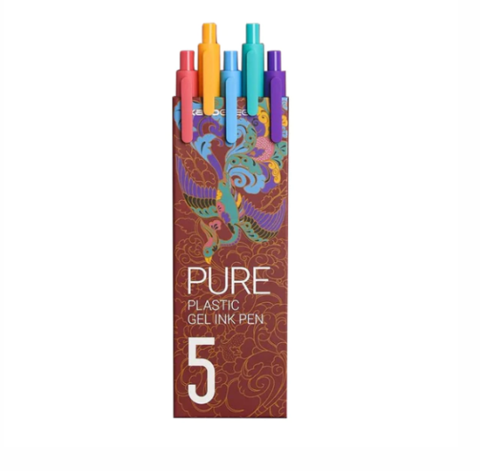A Pack of 5 Kacogreen Pure Vintage Gel Pen Multi Colour 0.5mm