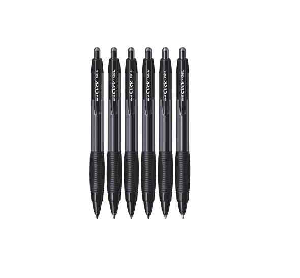 Uniball Click Gel Pen pack of 6 black pen