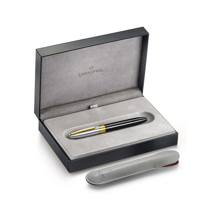 Sheaffer Legacy Rollerball Pen Black Chrome Gold Trim Luxury Pen Bbag | India’s Best Online Stationery Store