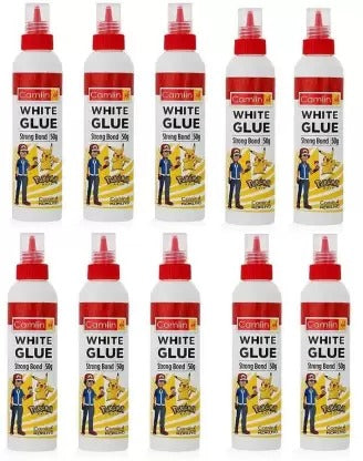 10 Pieces of 25 g Bottle of Camlin White Glue Squeeze Bottle