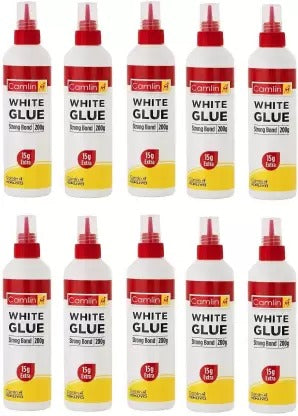 10 Bottle of 200g of Camlin White Glue Squeeze Bottle