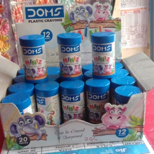 DOMS Miniz Plastic Crayons - Bbag | India’s Best Online Stationery Store