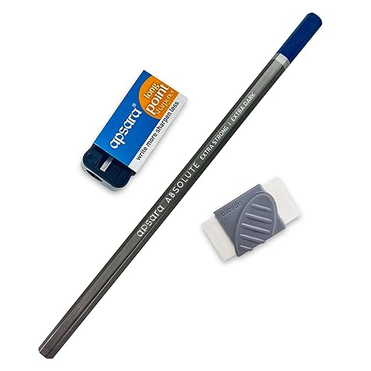 Apsara Absolute Extra Dark Pencil - sharpener, Pencil and Eraser 