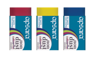 Red, Yellow and Blue Apsara Non Dust Colourful Erasers