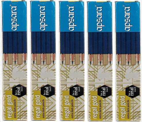 5 box of Apsara Regal Gold Extra Dark Pencil