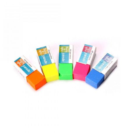 Orange, Yellow, Green, Pink  and Blue Apsara Rub-a-Long Erasers