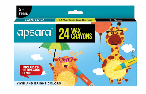 24 wax crayons box Apsara Wax Crayons