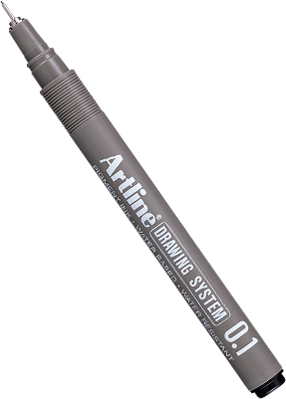 0.1 mm Tip size Artline Drawing System Technical Pens
