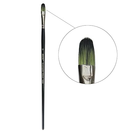 Brustro Greengold Filbert Brush Size 12 | Acrylic & Oil Painting Brush Bbag | India’s Best Online Stationery Store