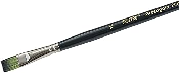 Brustro Greengold Flat Brush Size 12 Acrylic & Oil Painting Brush Bbag | India’s Best Online Stationery Store