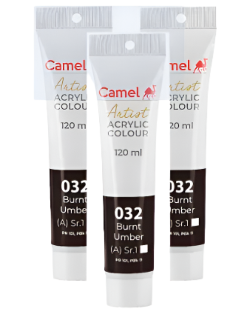 CAMEL ARTIST ACRYLIC COLOUR 3 TUBES 120 ml