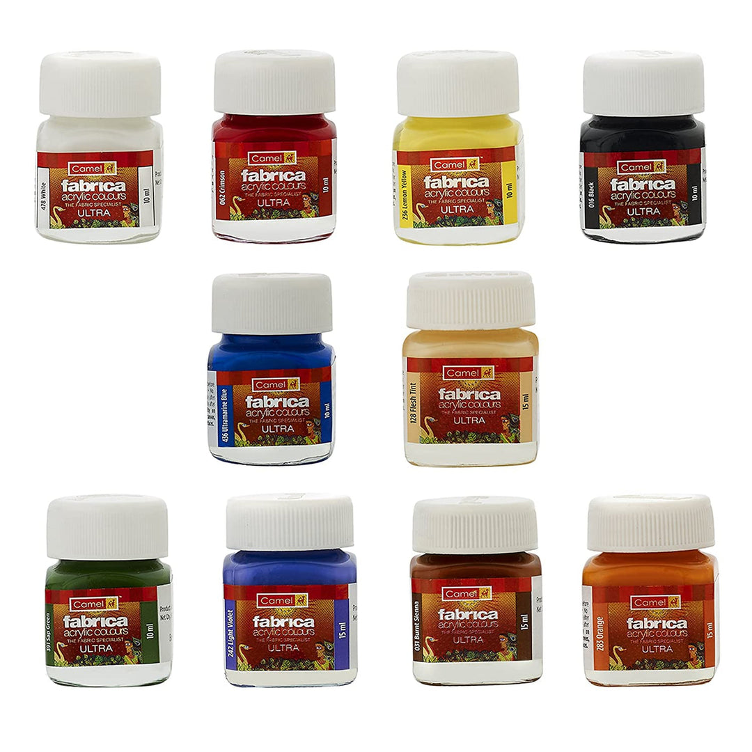 Camel Fabrica Acrylic Colours 15ml, 10 shades