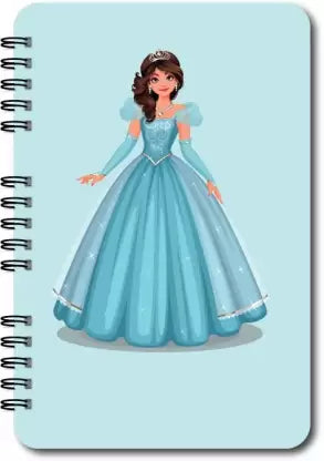 Sky Blue body colour on which princess is drawn in front of the diary 