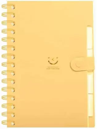 Creative Convert  Cute Smile PVC Diary orange colour wiro binding 