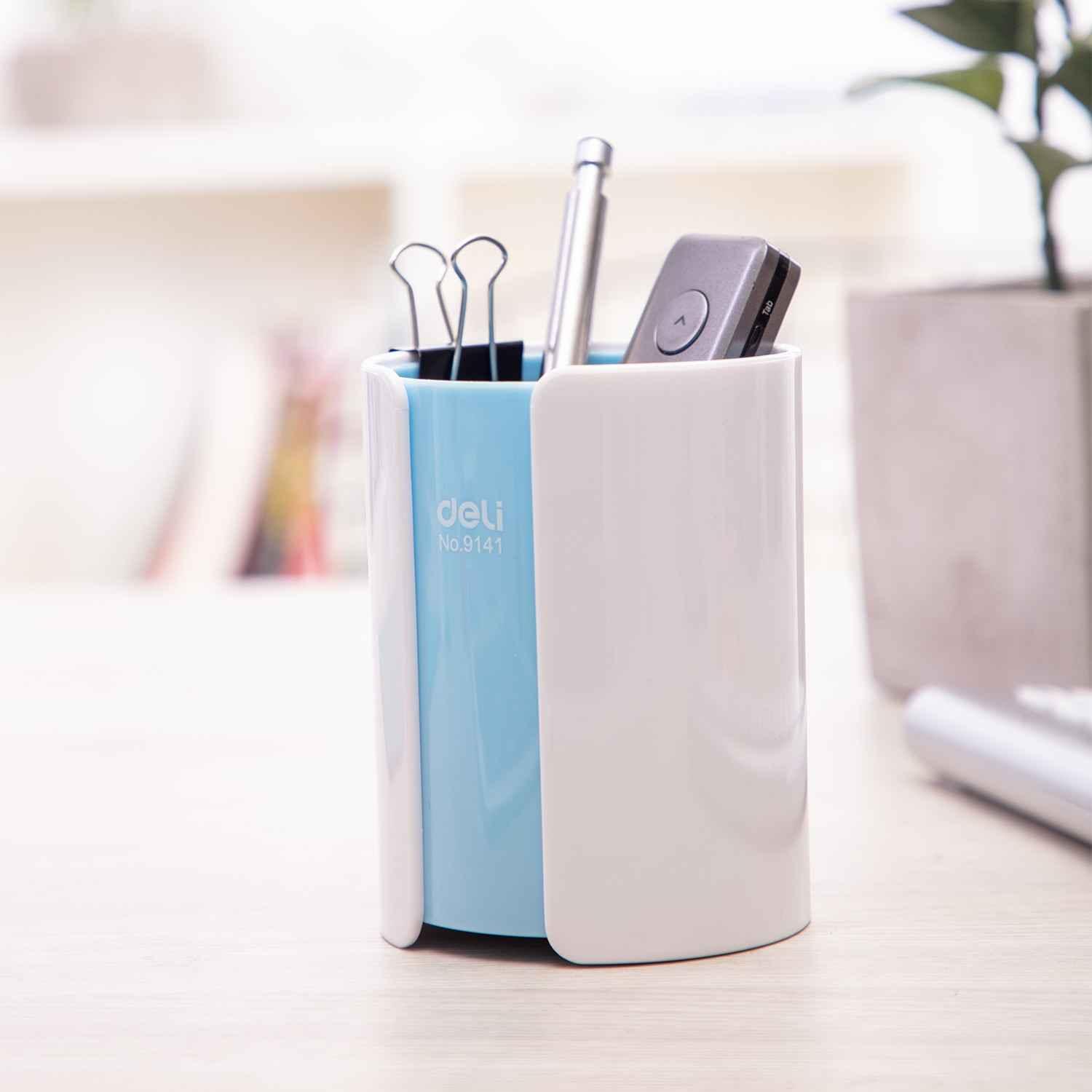 Blue Deli Dual Color Pen Holder