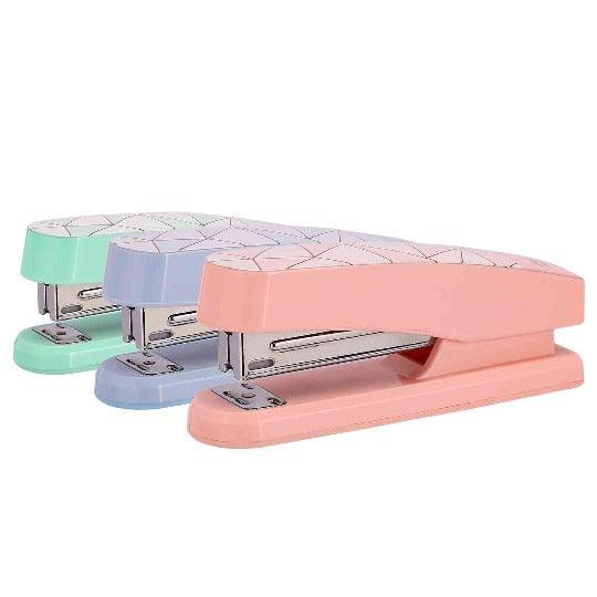 Green, Blue and Pink Deli Macaron Pastel Collection Stapler