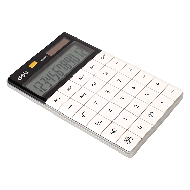white Deli Modern Calculator with big and clear screen