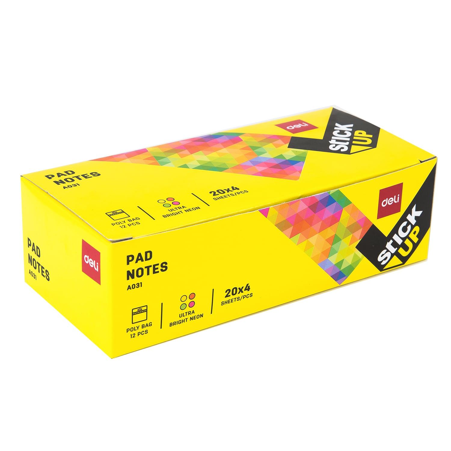 1 pack of Deli Stick UP Pad Notes Multicolor
