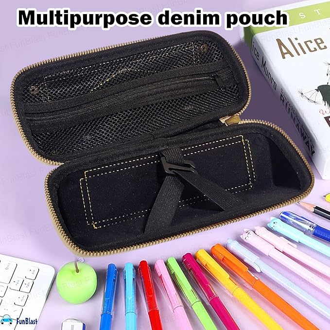 WOW Denim Stationery Pouch Large Capacity Multipurpose Utility Pouch Bbag | India’s Best Online Stationery Store
