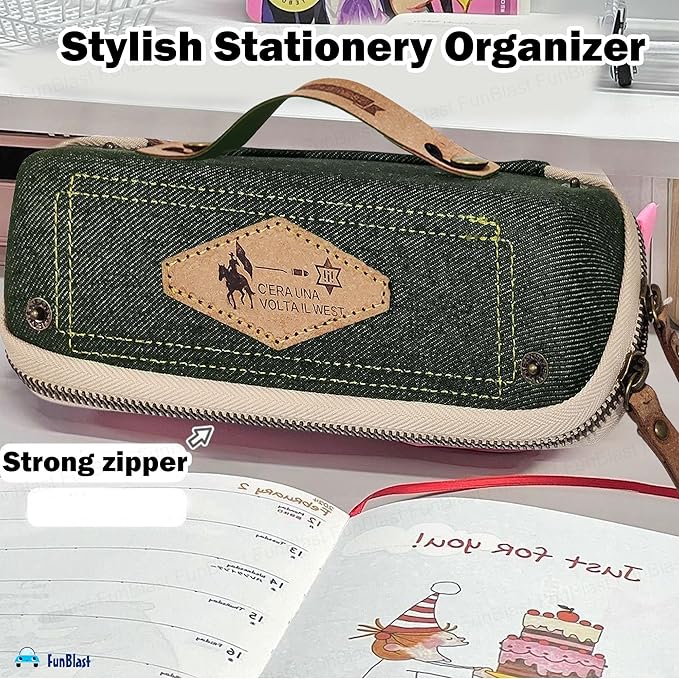 WOW Denim Stationery Pouch Large Capacity Multipurpose Utility Pouch Bbag | India’s Best Online Stationery Store