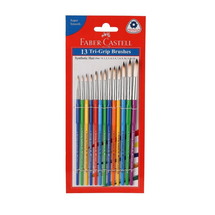 Faber-Castell 13 Round Tri-Grip Brushes(Synthetic Hair)