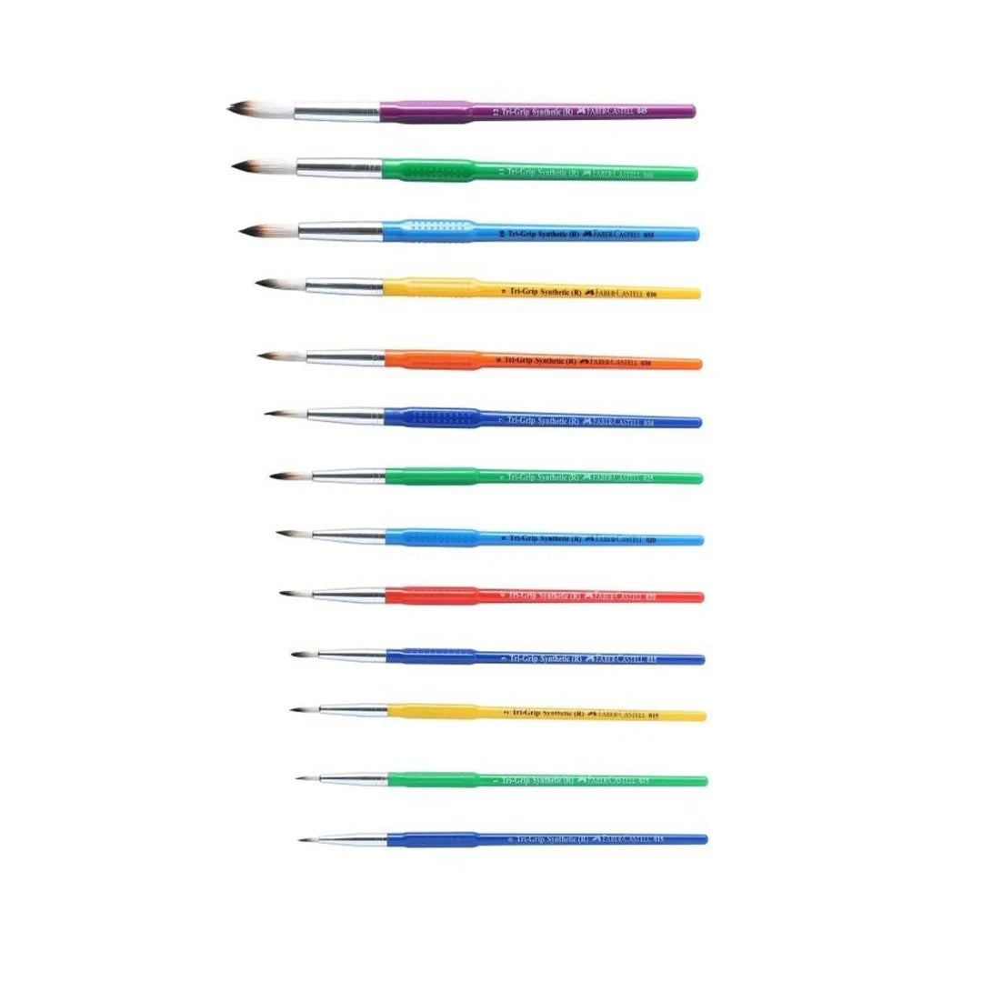 Faber-Castell 13 Round Tri-Grip Brushes(Synthetic Hair)