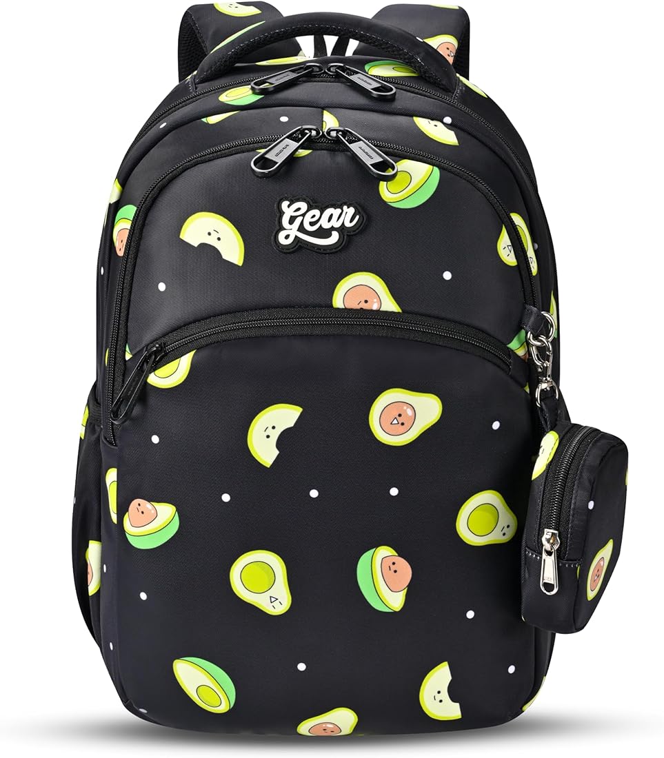 Gear Avocado 15" Backpack Black-Green | Laptop Backpack Bbag | India’s Best Online Stationery Store