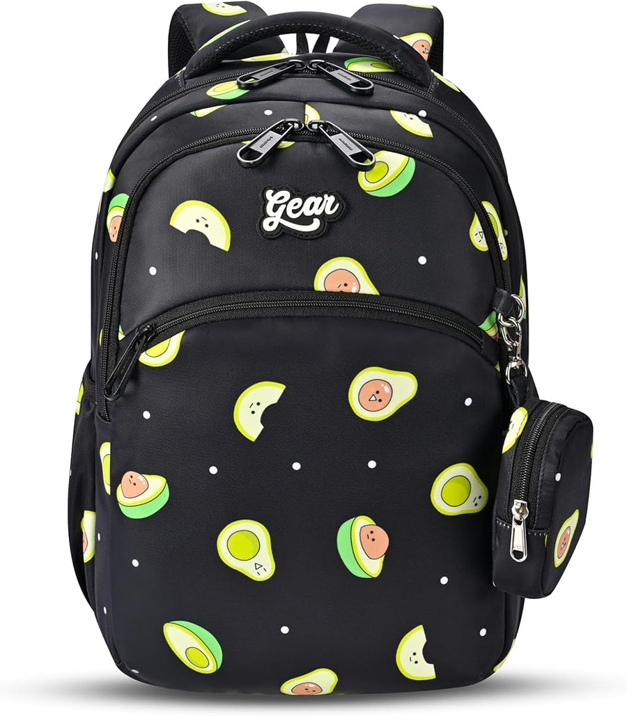 Gear Avocado 15" Backpack Black-Green | Laptop Backpack Bbag | India’s Best Online Stationery Store