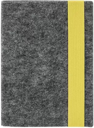 Grey colour Creative Convert Gray Matter Felt Yellow Diary with yellow bookmark 