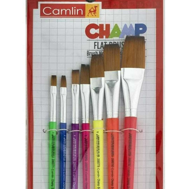 A pack of 7 pcs of Camlin Champ Brushes