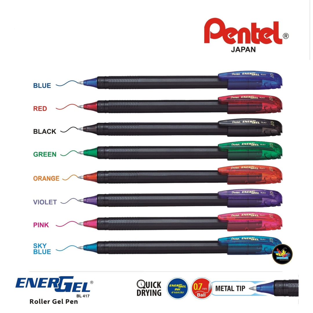 Pentel Energel Roller Gel Pen New Mix BL417 (8PCS Set)