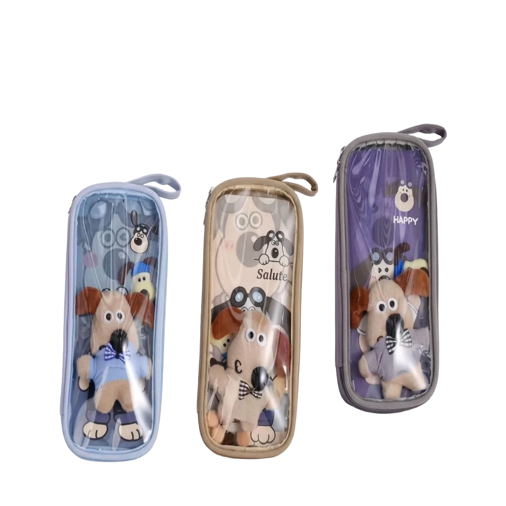 Cute Transparent Dog Pencil Pouch for Kids – Cartoon Large Capacity Zipper Case Bbag | India’s Best Online Stationery Store | MANADHAR STATIONERS PRIVATE LIMITED
