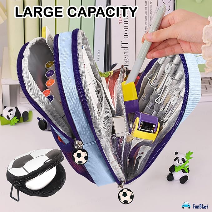 KQ Football Multi-Layer Pencil Case Large Capacity Stationery Organizer Bbag | India’s Best Online Stationery Store