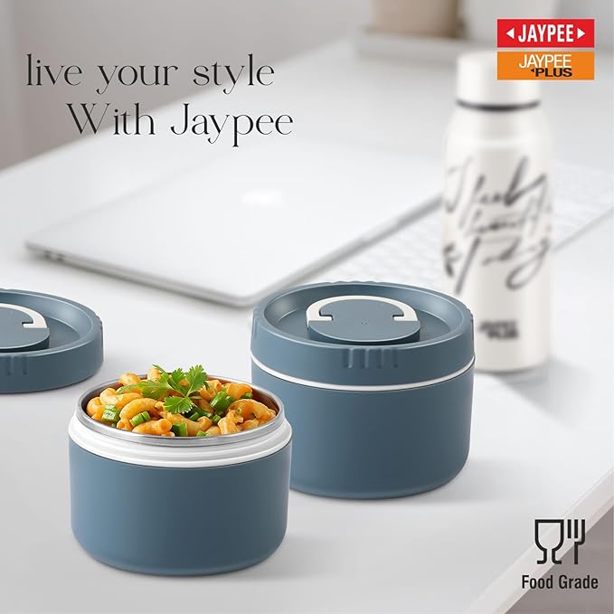 Jaypee Snackpac Compact Stainless Steel Lunch Box with Handle Bbag | India’s Best Online Stationery Store