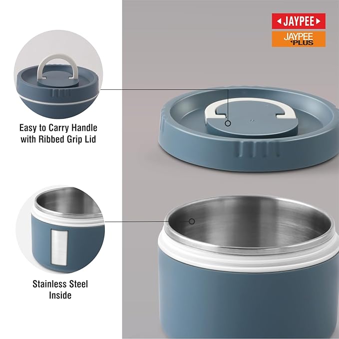 Jaypee Snackpac Compact Stainless Steel Lunch Box with Handle Bbag | India’s Best Online Stationery Store
