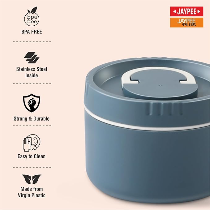 Jaypee Snackpac Compact Stainless Steel Lunch Box with Handle Bbag | India’s Best Online Stationery Store