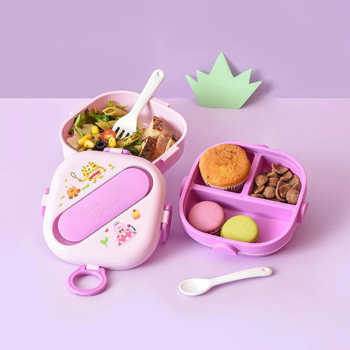 Monsters Double Layer Bento Lunch Box  4 Compartment Meal Box Bbag | India’s Best Online Stationery Store