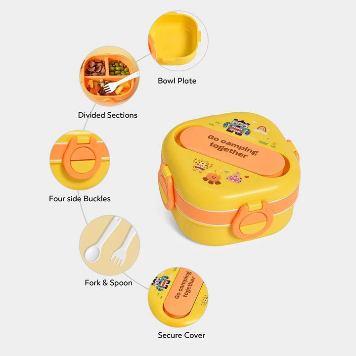 Monsters Double Layer Bento Lunch Box  4 Compartment Meal Box Bbag | India’s Best Online Stationery Store