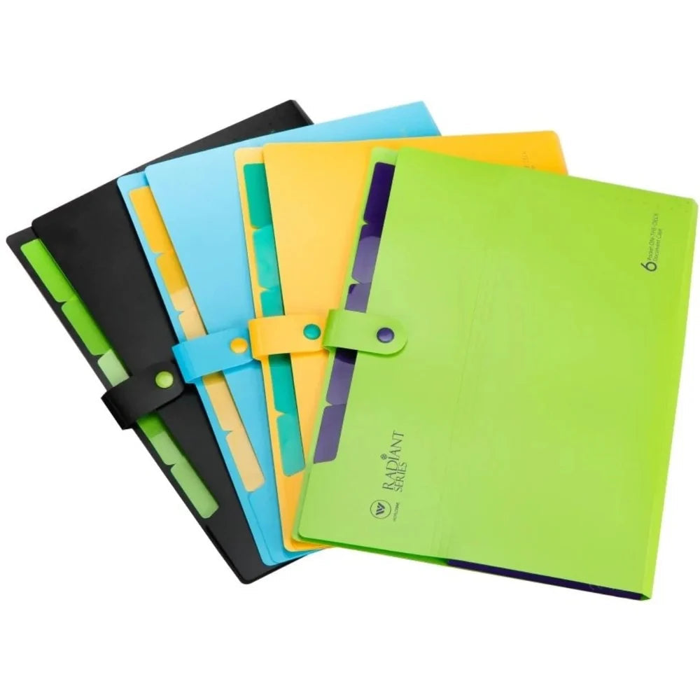 Worldone A4 Expanding Folder with 6 Compartments –PP Document Organizer Bbag | India’s Best Online Stationery Store