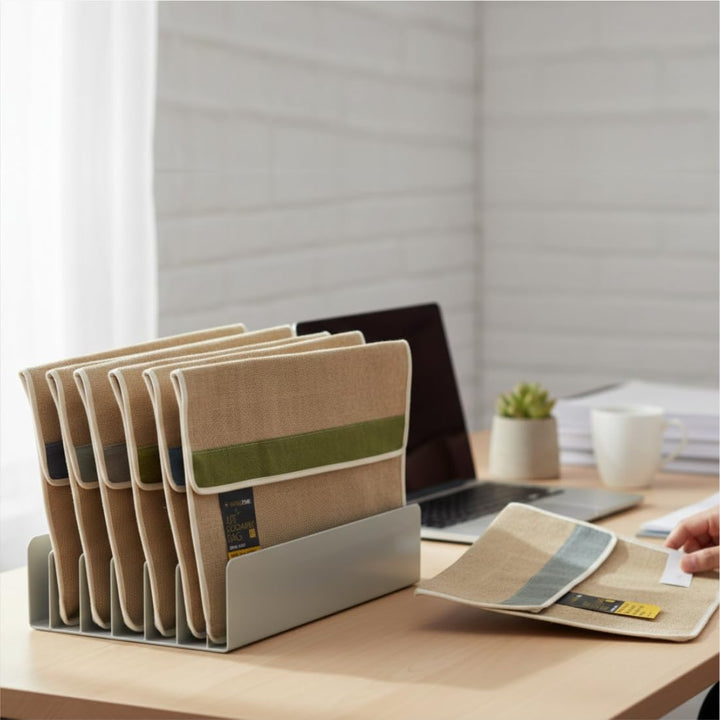 Worldone Jute Document Bag with Velcro Closure Bbag | India’s Best Online Stationery Store