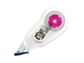 Plus Japan Correction Tape White and pink body colour.