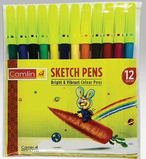 A Pack of Camlin Sketch Pen 12 Shades Multicolour.
