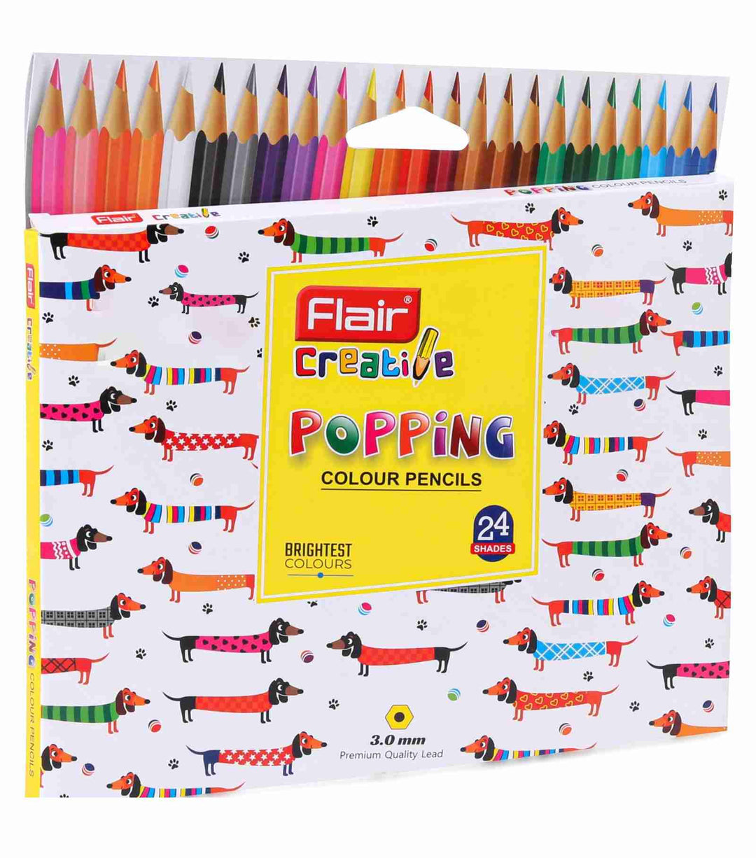 A Pack of 24 shades of Flair Creative Popping Colour Pencil Kit
