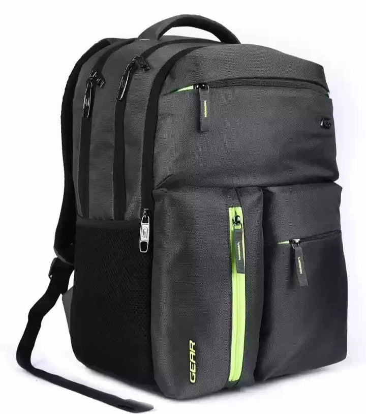 Gear Journey 29L Laptop Backpack Black Green with Rain Cover and Multiple Compartments Bbag | India’s Best Online Stationery Store