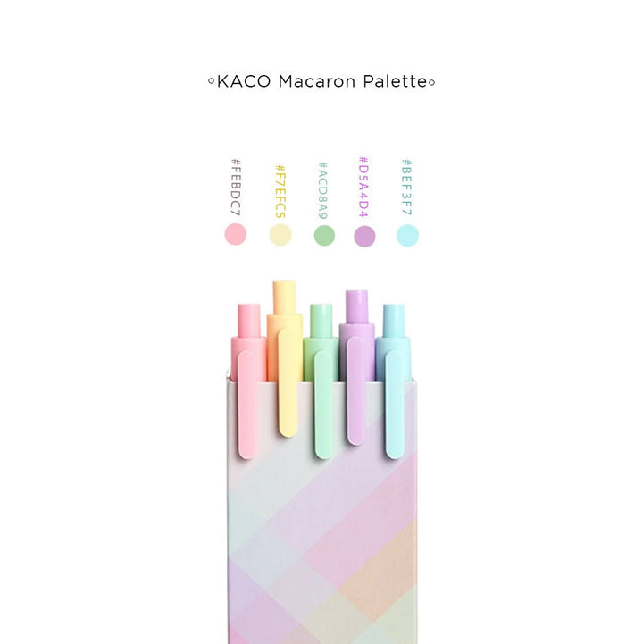 Kaco Pure Macaron Gel Pens - Set of 5