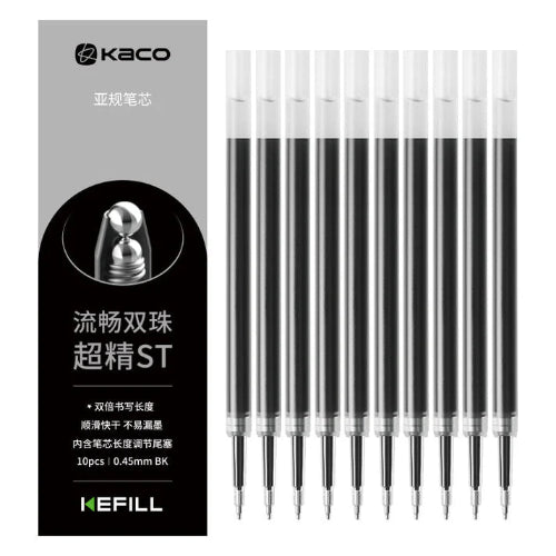 kaco refill 0.45mm black bullet tip set / bbag india's best online store