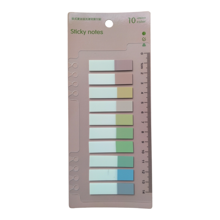 Transparent Sticky Notes With Ruler Half - Bbag | India’s Best Online Stationery Store