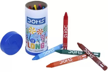 DOMS long Wax Crayons - Bbag | India’s Best Online Stationery Store