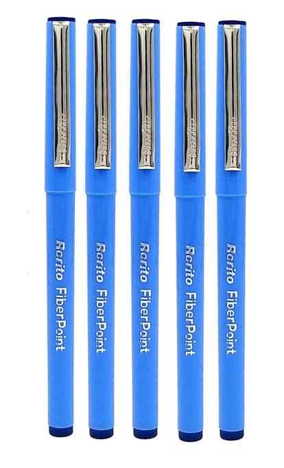 5 Pcs of Blue Rorito Fiber Point Ball Pen